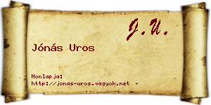 Jónás Uros névjegykártya